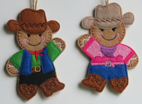 Embroidered Gingerbread Cowgirl/Cowboy Ornament